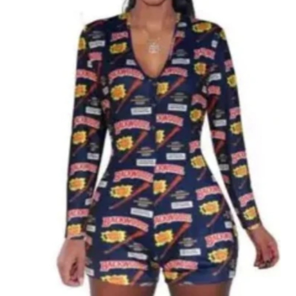 Long-sleeved Blue Backwoods Onesie